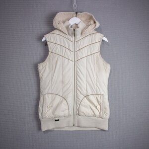 Billabong Y2K Vintage Puffer Sherpa Zip up Hoodie Vest